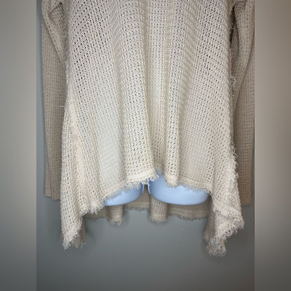 Hem & Thread Breeze Cotton Cold Shoulder Sweater Beige Size Large - Picture 4 of 6